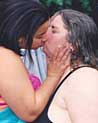 Lesbians kissing