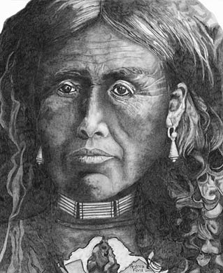 Medicine Woman Graphite Pencil Portrait