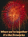 Orange/red fireworks Lesbian Ecard